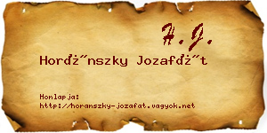 Horánszky Jozafát névjegykártya